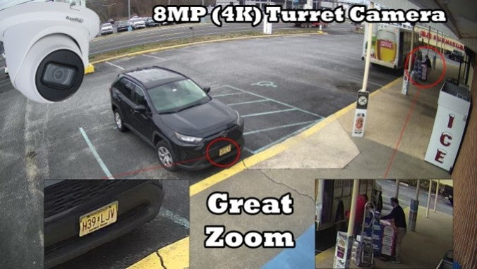 8MP (4k) Turret IP Camera (B/W Night Vision)