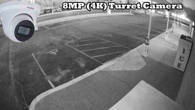 8MP (4k) Turret IP Camera  (B/W Night Vision)